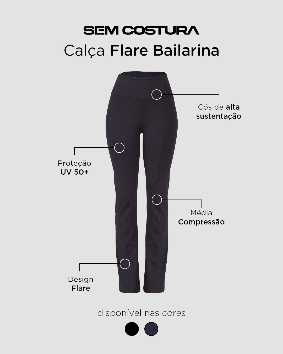 Calça Flare Bailarina Preto