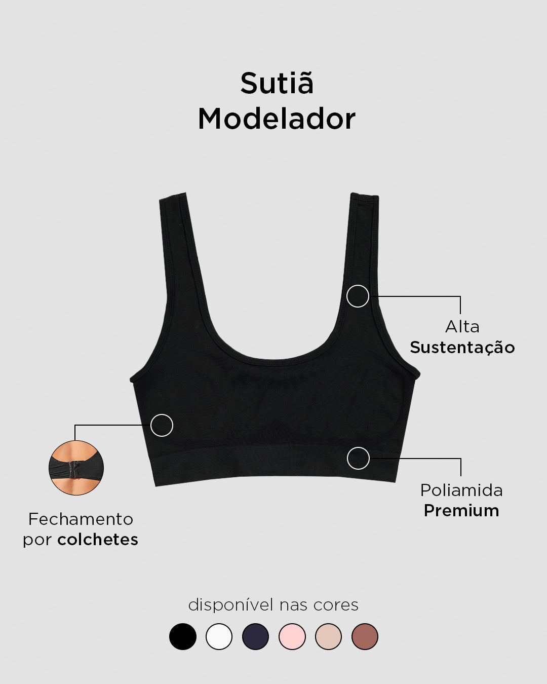 Sutiã Modelador Sem Aro Sem Costura Premium Rose