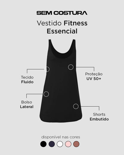 Vestido Fitness Essencial Preto