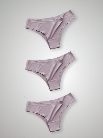 Kit com 3 Calcinhas Biquíni Sem Costura Segunda Pele Rose