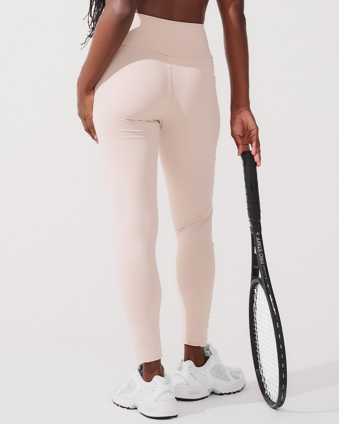 Calça Legging de Compressão com Forro Bege