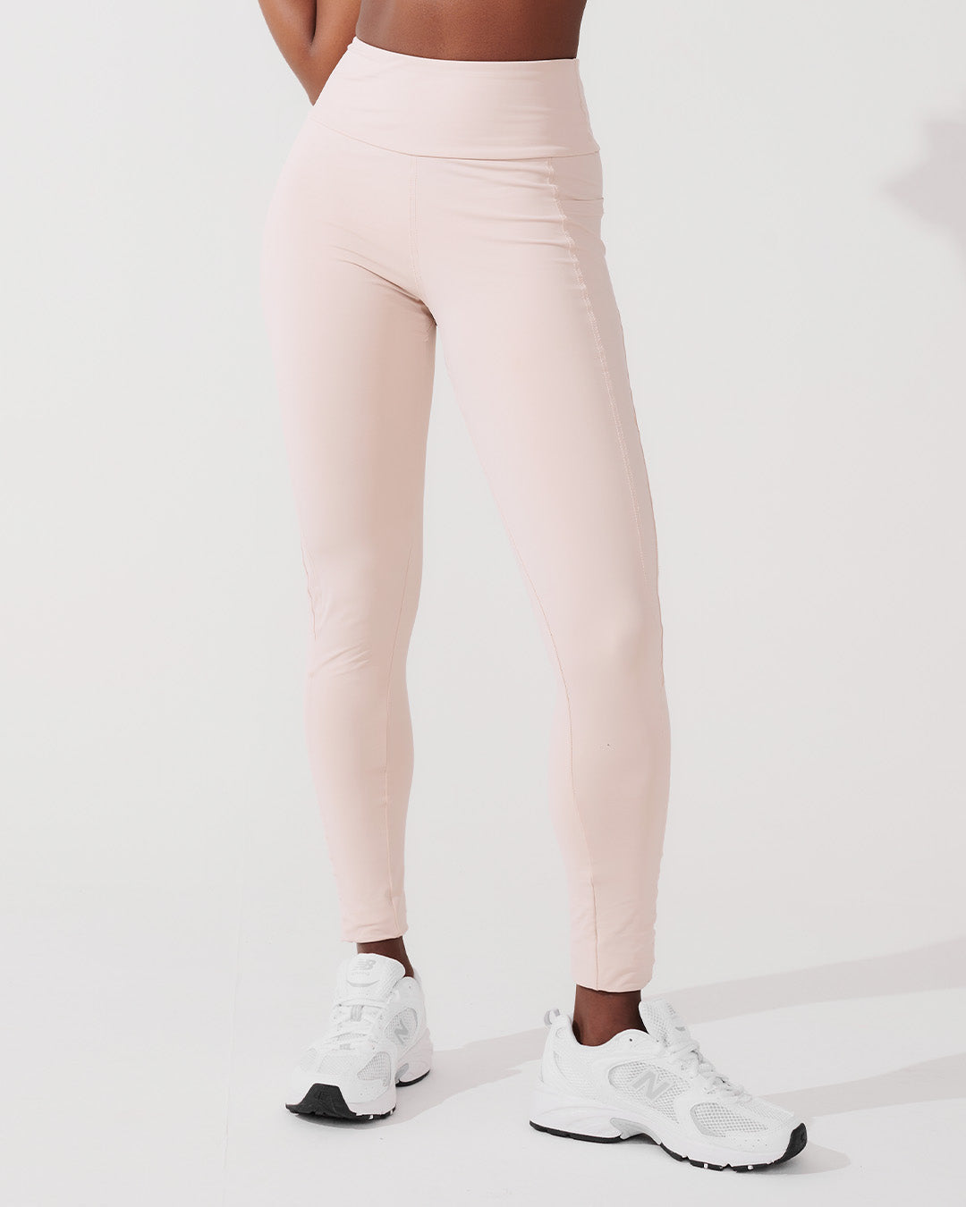 Calça Legging de Compressão com Forro Bege