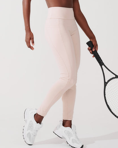 Calça Legging de Compressão com Forro Bege