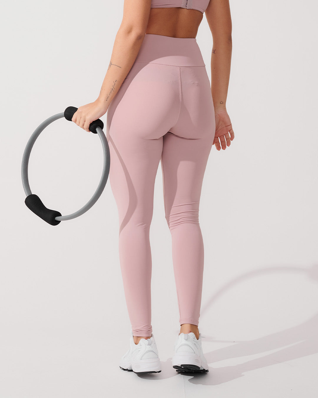 Calça Legging de Compressão com Forro Rose