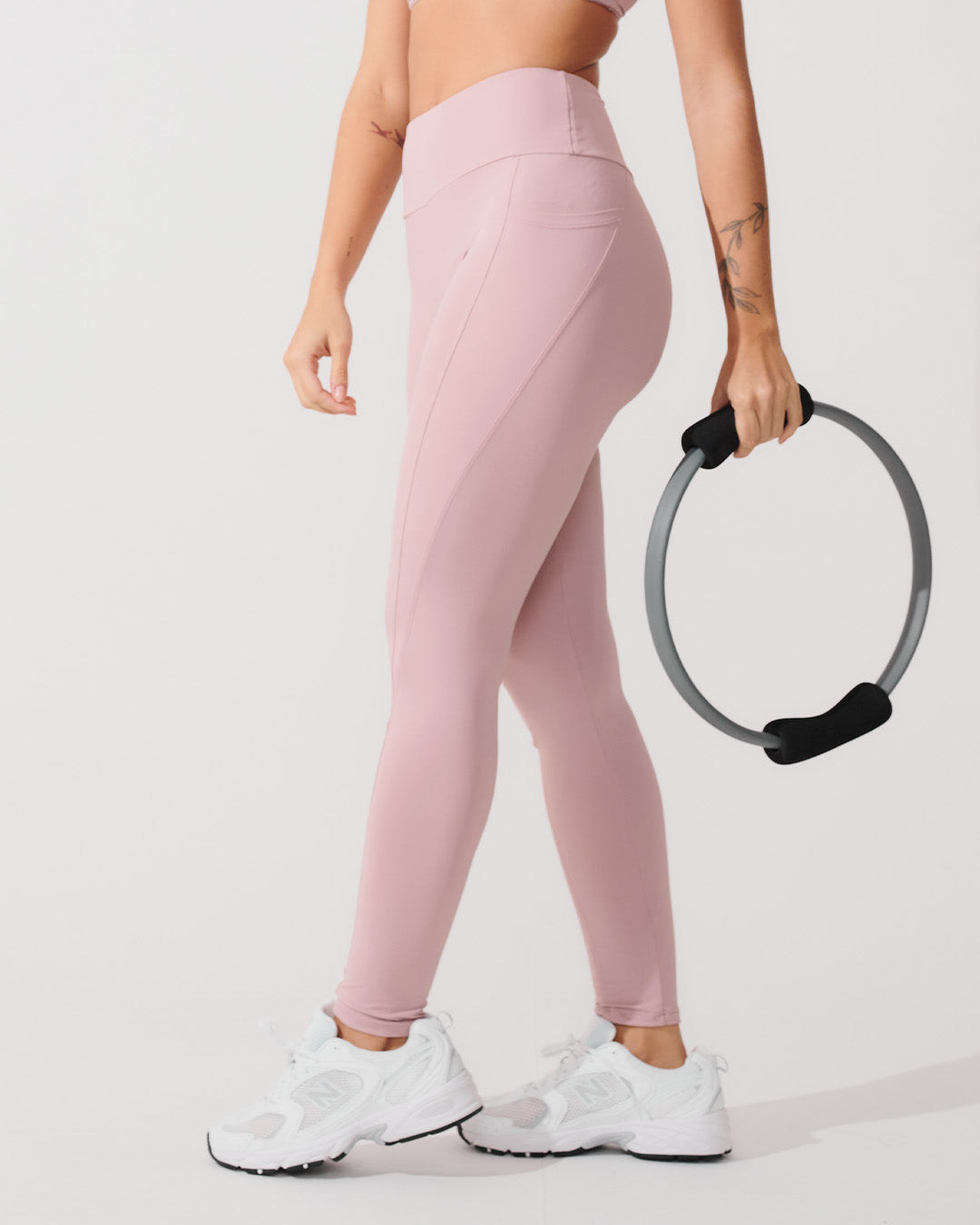 Calça Legging de Compressão com Forro Rose