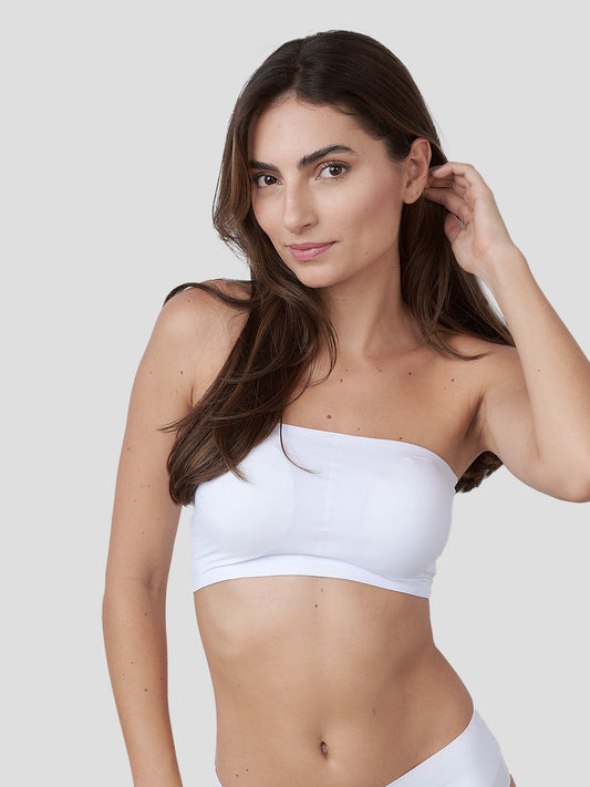 Top Faixa Sem Costura com Bojo Removível Branco