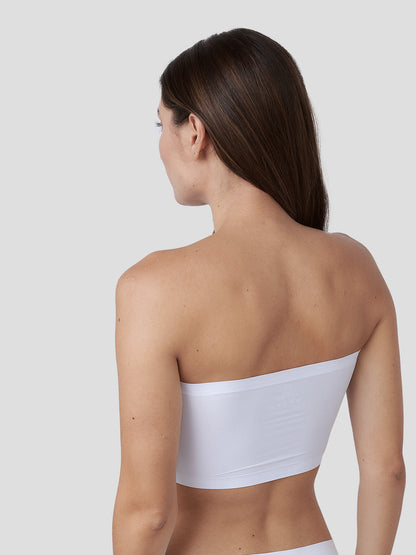 Top Faixa Sem Costura com Bojo Removível Branco